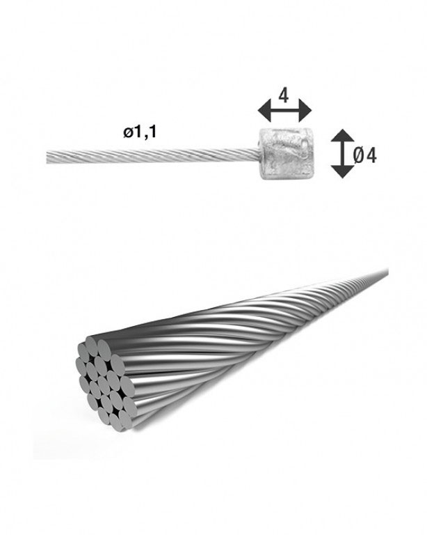 KABEL XLC VERS BINNEN 4.00 RVS SHX17