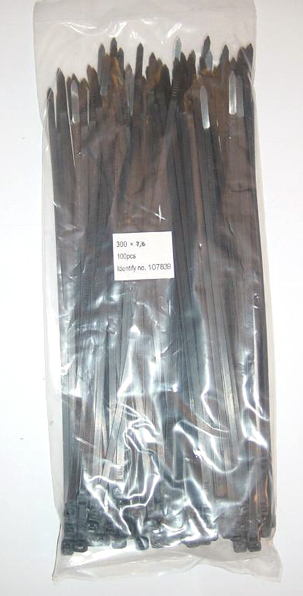 KABELBINDERS 7.6X300 ZWART ZAK A 100