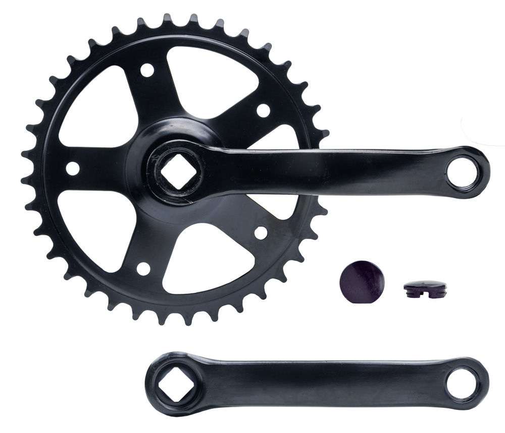 CRANKSTEL Z/S 36T 1/8 130 ZWART A KWAL -8MM