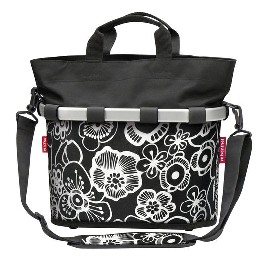 STUURTAS KLICKFIX BIKEBASKET OVAL S FLEUR BLACK
