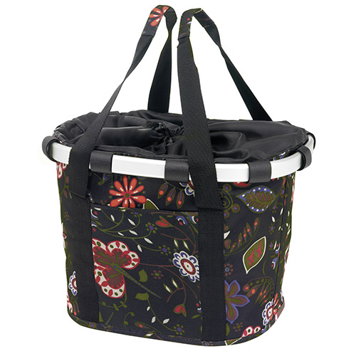 MANDTAS KLICKFIX BIKEBASKET FOLKLORE BLACK 15L